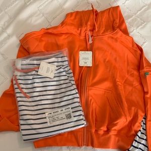 Fabletics scoop neck tank + rebound Terry hoodie + luxe Terry sweatshirt